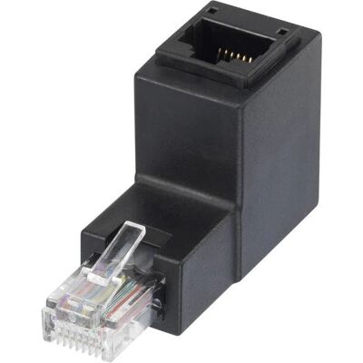 Adaptateur de câble Renkforce RF-4087413 - RJ45 90°, Noir - Publicité Adaptateur de câble Renkforce RF-4087413 - RJ45 90°, Noir - Publicité