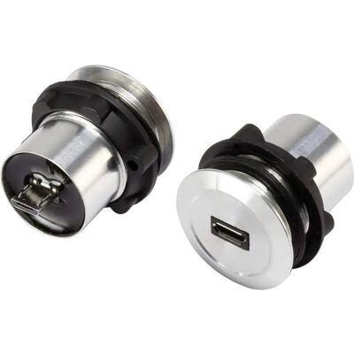 Gniazdo Micro USB - Micro USB 2.0 - Srebro Gniazdo Micro USB - Micro USB 2.0 - Srebro