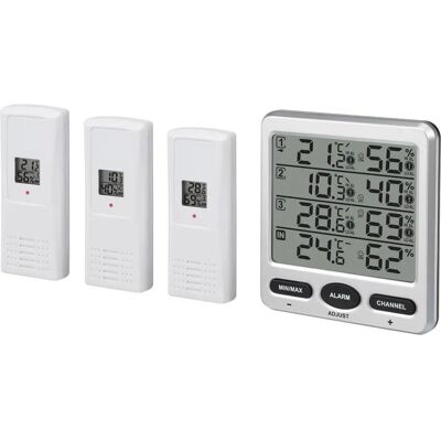 Hygromètre thermique sans fil Renkforce - 8 canaux, Argent Hygromètre thermique sans fil Renkforce - 8 canaux, Argent