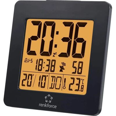 Renkforce 1383425 Funkwecker - Digital - Schwarz - 2 Weckzeiten Renkforce 1383425 Funkwecker - Digital - Schwarz - 2 Weckzeiten