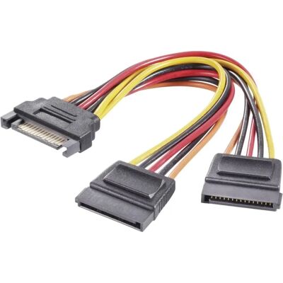 Adaptateur Y SATA Renkforce - 15cm - Noir, Rouge, Jaune - Diviseur d'alimentation SATA - Publicité Adaptateur Y SATA Renkforce - 15cm - Noir, Rouge, Jaune - Diviseur d'alimentation SATA - Publicité