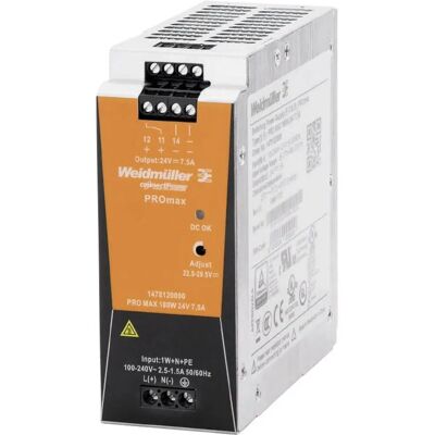 Weidmüller PRO MAX 180W 24V - Power Supply for DIN-rail Weidmüller PRO MAX 180W 24V - Power Supply for DIN-rail