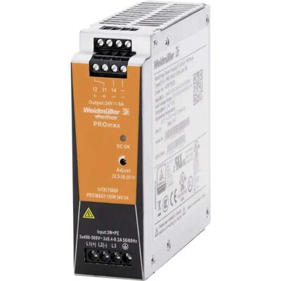 Weidmüller MAX3 Power Supply - 120W, 24V, 5A, DIN-rail Weidmüller MAX3 Power Supply - 120W, 24V, 5A, DIN-rail