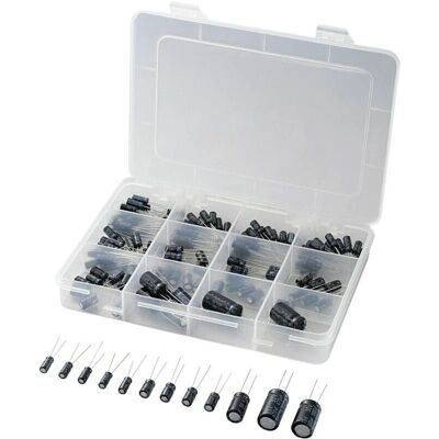 Tru Components 148-osainen radiaalinen alumiini-elektrolyyttiset kondensaattorisetti Tru Components 148-osainen radiaalinen alumiini-elektrolyyttiset kondensaattorisetti