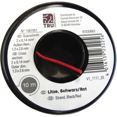 TRU Components 1567051 Rotes, Schwarzes Flachkabel - Kabel TRU Components 1567051 Rotes, Schwarzes Flachkabel - Kabel
