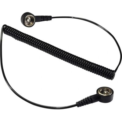 TRU COMPONENTS Cable de tierra - 3.66m Antiestático ESD Espiral - Negro TRU COMPONENTS Cable de tierra - 3.66m Antiestático ESD Espiral - Negro