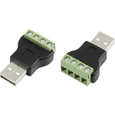 Connettore USB di Tipo A TRU Components LT-USB4M - Maschio, Dritto, Vite - USB 2.0 Connettore USB di Tipo A TRU Components LT-USB4M - Maschio, Dritto, Vite - USB 2.0