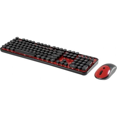 Ensemble clavier et souris sans fil Renkforce RF-DS-RETRO - Style rétro - Publicité Ensemble clavier et souris sans fil Renkforce RF-DS-RETRO - Style rétro - Publicité