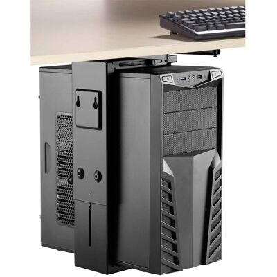 SpeaKa Zwarte PC-Houder onder bureau - 10kg draagvermogen SpeaKa Zwarte PC-Houder onder bureau - 10kg draagvermogen