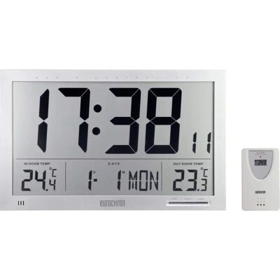 Eurochron EFWU Jumbo 102 Radiowandklok - 370x230x30mm, Zilver Eurochron EFWU Jumbo 102 Radiowandklok - 370x230x30mm, Zilver