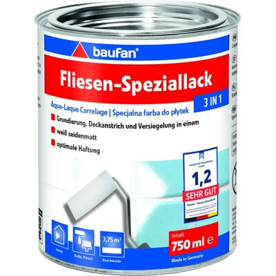 Baufan - Fliesen-Speziallack 3 in 1 - 750 ml - Lack Baufan - Fliesen-Speziallack 3 in 1 - 750 ml - Lack