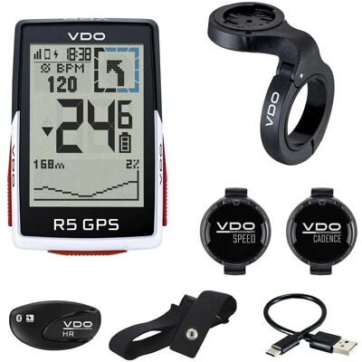 Computer da Bicicletta VDO R5 GPS - Altimetro Barometrico - Oltre 34 Funzioni Computer da Bicicletta VDO R5 GPS - Altimetro Barometrico - Oltre 34 Funzioni