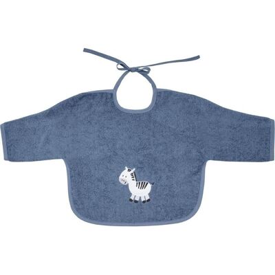 Wörner - Ärmel-Lätzchen - Zebra-Stickerei - Dunkelblau - Bib Wörner - Ärmel-Lätzchen - Zebra-Stickerei - Dunkelblau - Bib