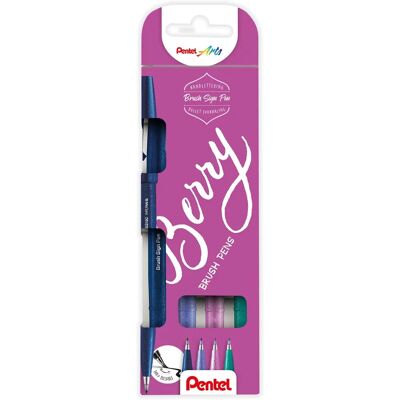 Pentel Ecsetstift Sign Pen 4 db Berry - Kalligráfia és Művészet Pentel Ecsetstift Sign Pen 4 db Berry - Kalligráfia és Művészet