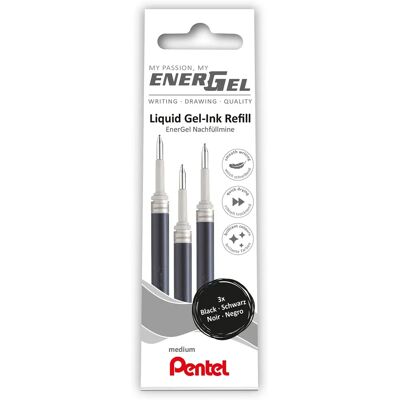 Pentel Energel påfyldninger - Sort - 3 Pakker Pentel Energel påfyldninger - Sort - 3 Pakker