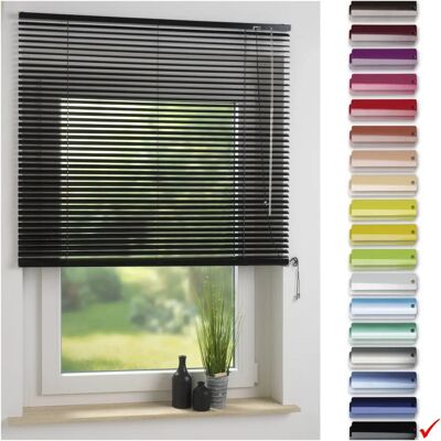 Liedeco Aluminium-Jalousie - 160x50cm Schwarz - Fensterjalousie Liedeco Aluminium-Jalousie - 160x50cm Schwarz - Fensterjalousie