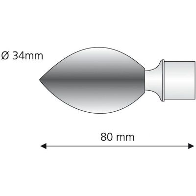 LIEDECO - Egg - Walnussbraun - Ø34 mm - Gardinenstangen-Endstück LIEDECO - Egg - Walnussbraun - Ø34 mm - Gardinenstangen-Endstück