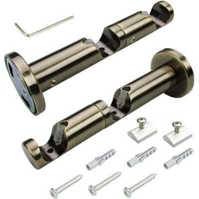 Liedeco Kombiträger mit flexiblem 1. Lauf messing-antik - Curtain Rod Carrier Liedeco Kombiträger mit flexiblem 1. Lauf messing-antik - Curtain Rod Carrier
