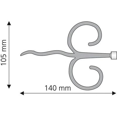 LIEDECO - Diana - 16 mm - schwarz - Curtain rod end cap LIEDECO - Diana - 16 mm - schwarz - Curtain rod end cap