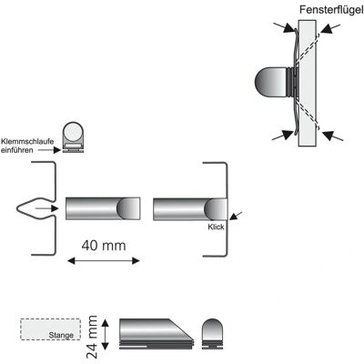 LIEDECO - Klemmträger - Silber matt - 12 mm LIEDECO - Klemmträger - Silber matt - 12 mm