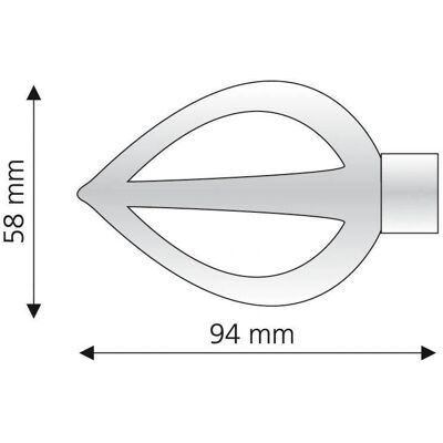 LIEDECO - Flamme - Silber - 2-Stück - Curtain rod end cap LIEDECO - Flamme - Silber - 2-Stück - Curtain rod end cap