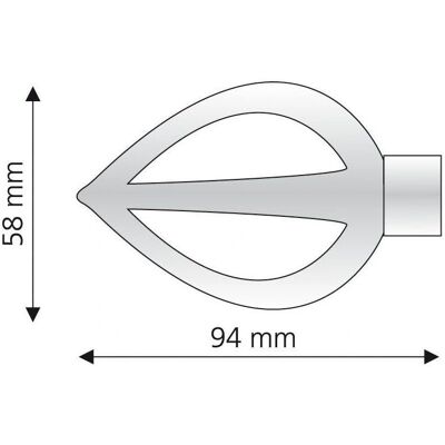 Liedeco - Flamme - Landhaus - 16mm - Endstück für Gardinenstange Liedeco - Flamme - Landhaus - 16mm - Endstück für Gardinenstange