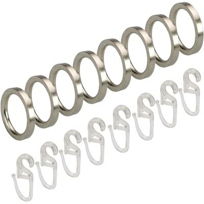 LIEDECO Silber Gardinenringe - 8 Stück - Für 16mm Stangen - Elegantes Design LIEDECO Silber Gardinenringe - 8 Stück - Für 16mm Stangen - Elegantes Design