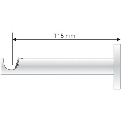 LIEDECO Gardinenstangenhalter - 12cm Abstand - Schwarz - Für 16mm Stangen LIEDECO Gardinenstangenhalter - 12cm Abstand - Schwarz - Für 16mm Stangen