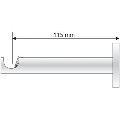 LIEDECO Metall Gardinenstangenhalterung - 12cm Länge - Silber LIEDECO Metall Gardinenstangenhalterung - 12cm Länge - Silber