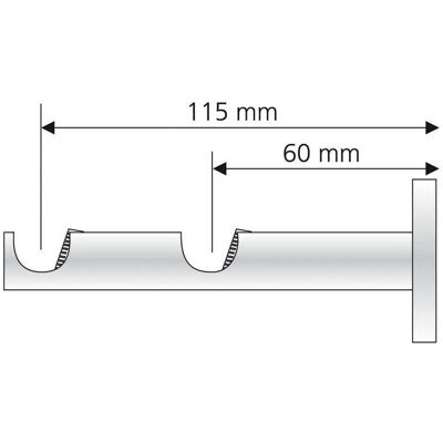 LIEDECO Doppelstangenhalterung - Für 16 mm - Schwarz LIEDECO Doppelstangenhalterung - Für 16 mm - Schwarz