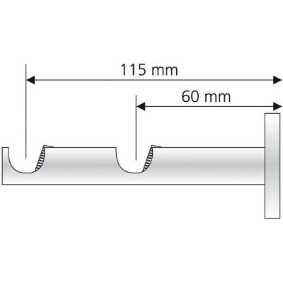 LIEDECO Silber 12cm Doppelträger - Gardinenstangenhalterung LIEDECO Silber 12cm Doppelträger - Gardinenstangenhalterung