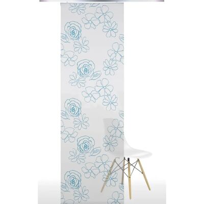 LIEDECO 1 Weiß/Blau Blumen Vorhang - Vorhang LIEDECO 1 Weiß/Blau Blumen Vorhang - Vorhang