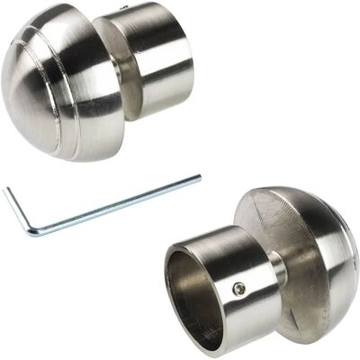 LIEDECO Edelstahl Vorhangstangen-Endstück - Halbkugel - Für 28 mm Stangen LIEDECO Edelstahl Vorhangstangen-Endstück - Halbkugel - Für 28 mm Stangen