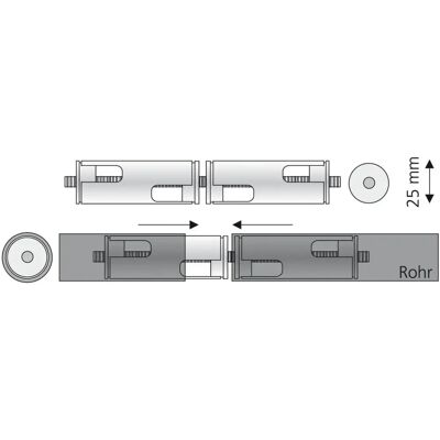 LIEDECO - Ø28 mm - Weiß - für Ø28 mm Gardinenstangen - Curtain Rod Connector LIEDECO - Ø28 mm - Weiß - für Ø28 mm Gardinenstangen - Curtain Rod Connector