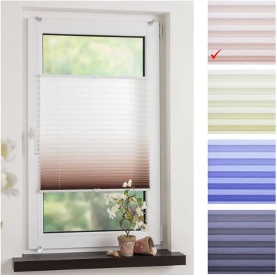 LIEDECO Farbverlauf Plissees 130cm - Braun - Zweiseitig Verschiebbar - Sonnenschutz LIEDECO Farbverlauf Plissees 130cm - Braun - Zweiseitig Verschiebbar - Sonnenschutz