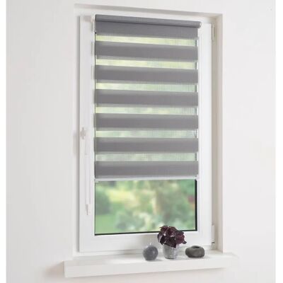 LIEDECO Klemmfix-Duo-Rollo - Grau - 160x90cm - Doppelrollo LIEDECO Klemmfix-Duo-Rollo - Grau - 160x90cm - Doppelrollo