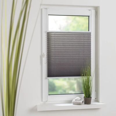 LIEDECO Pastell Plissee 150cm, Grau, Klemmfix, Handbedienung - Plissee LIEDECO Pastell Plissee 150cm, Grau, Klemmfix, Handbedienung - Plissee
