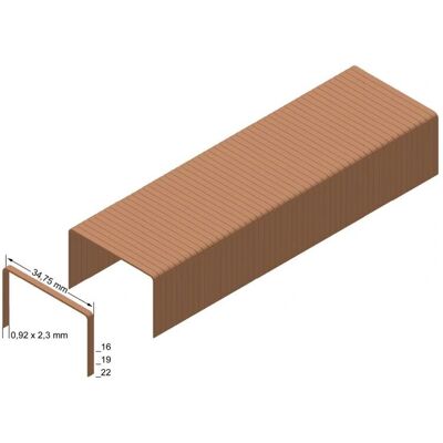 Grapas Prebena B16CLF en Bronce - 16mm - 10.000 unidades Grapas Prebena B16CLF en Bronce - 16mm - 10.000 unidades