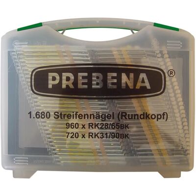 Prebena RK-Box Set aus 1680 runden Kopfnägeln und Klammern - Nägel und Klammern Prebena RK-Box Set aus 1680 runden Kopfnägeln und Klammern - Nägel und Klammern