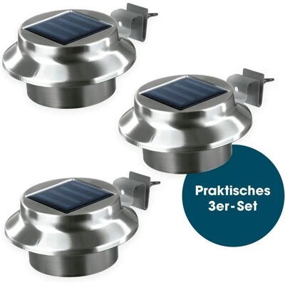EASYmaxx Lumières solaires inox pour gouttière - Set de 3 EASYmaxx Lumières solaires inox pour gouttière - Set de 3