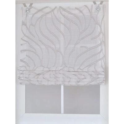 KUTTI - Skyline - Weiß-Taupe - 130x45 cm - Raffrollo KUTTI - Skyline - Weiß-Taupe - 130x45 cm - Raffrollo