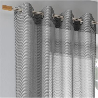 KUTTI Vinola Grauer Vorhang - Halbtransparent, Modernes Netz, 130x245cm KUTTI Vinola Grauer Vorhang - Halbtransparent, Modernes Netz, 130x245cm
