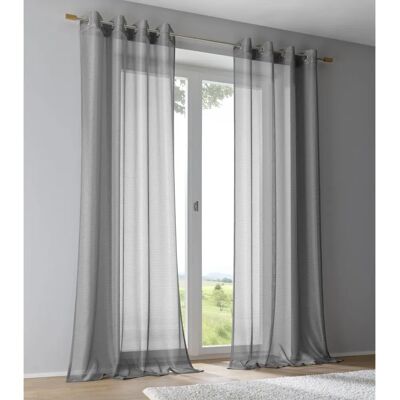 KUTTI Vinola Grauer Vorhang - Halbtransparent, Modernes Netz, 130x245cm KUTTI Vinola Grauer Vorhang - Halbtransparent, Modernes Netz, 130x245cm