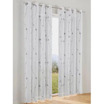 KUTTI Nelly Grauer Halbtransparenter Voile-Vorhang - Vorhang KUTTI Nelly Grauer Halbtransparenter Voile-Vorhang - Vorhang
