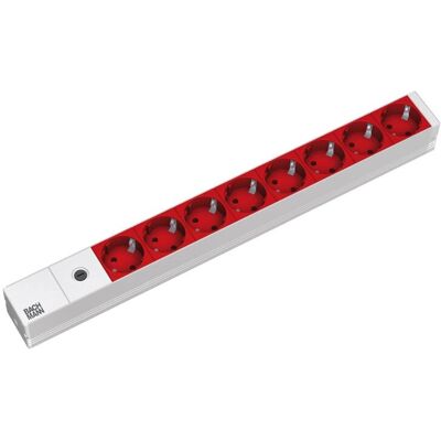 MicroConnect 8-Way Outlet Strip, 19" 1U Gray - Power Strip MicroConnect 8-Way Outlet Strip, 19" 1U Gray - Power Strip
