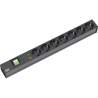 Regleta de corriente Bachmann 19" aluminio 7 salidas con protección contra sobretensiones Regleta de corriente Bachmann 19" aluminio 7 salidas con protección contra sobretensiones
