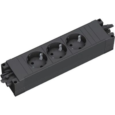 Bachmann Mehrfachsteckdose - 3-fach, Schwarz/Grau Bachmann Mehrfachsteckdose - 3-fach, Schwarz/Grau