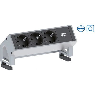BACHMANN - DESK2 - 3xP40 - GST18 Inox 0.2m - Multiprise - Publicité BACHMANN - DESK2 - 3xP40 - GST18 Inox 0.2m - Multiprise - Publicité