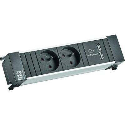 Bachmann Steckdosenleiste mit USB-Ladegerät - Power Frame, 2 Steckdosen, 1 USB Bachmann Steckdosenleiste mit USB-Ladegerät - Power Frame, 2 Steckdosen, 1 USB