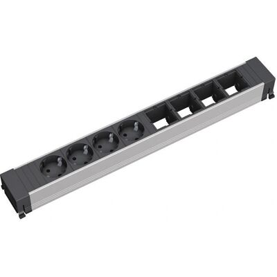 Bachmann 909.007 Toma de corriente - Extensión de energía, 4 enchufes, Negro, Plata Bachmann 909.007 Toma de corriente - Extensión de energía, 4 enchufes, Negro, Plata